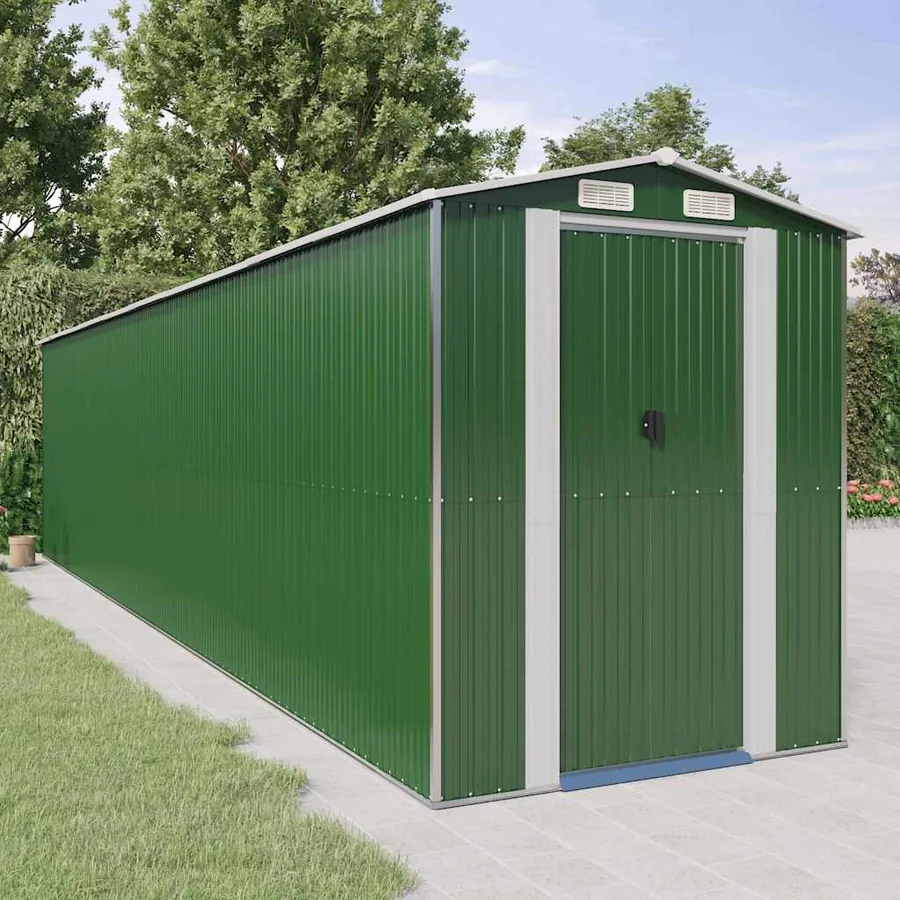 Abri de jardin Vert 192x855x223 cm Métal galvanisé