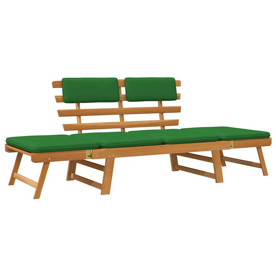Banc de jardin avec coussins 2-en-1 190 cm Bois solide d'acacia - 2