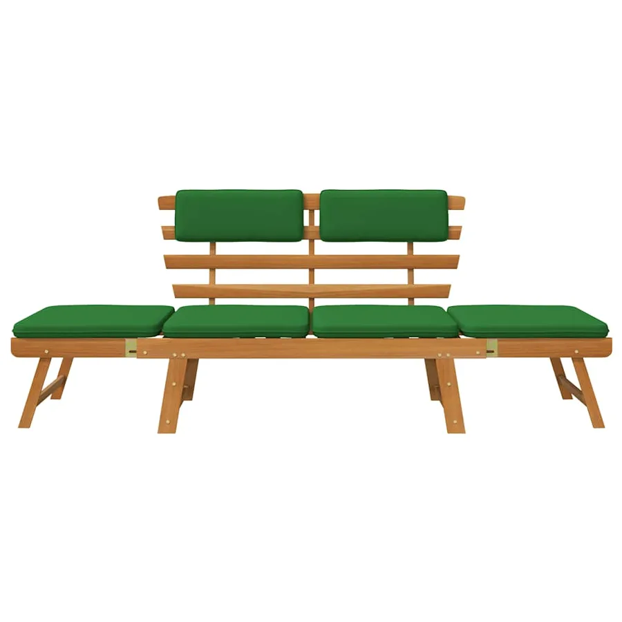 Banc de jardin avec coussins 2-en-1 190 cm Bois solide d'acacia - 4