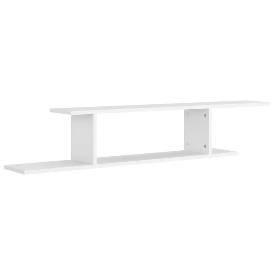 Étagère TV murale Blanc 125x18x23 cm Bois d’ingénierie - 2