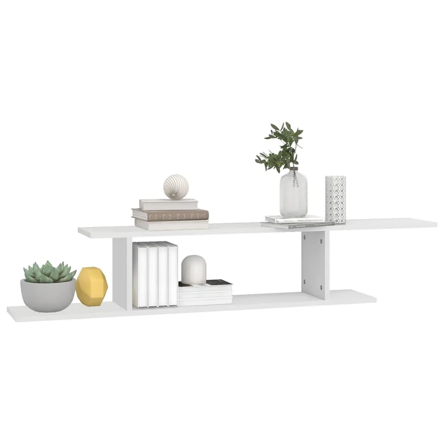 Étagère TV murale Blanc 125x18x23 cm Bois d’ingénierie - 4