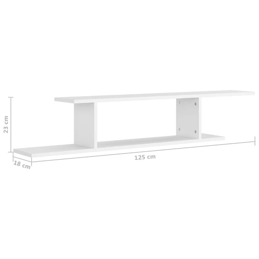 Étagère TV murale Blanc 125x18x23 cm Bois d’ingénierie - 7