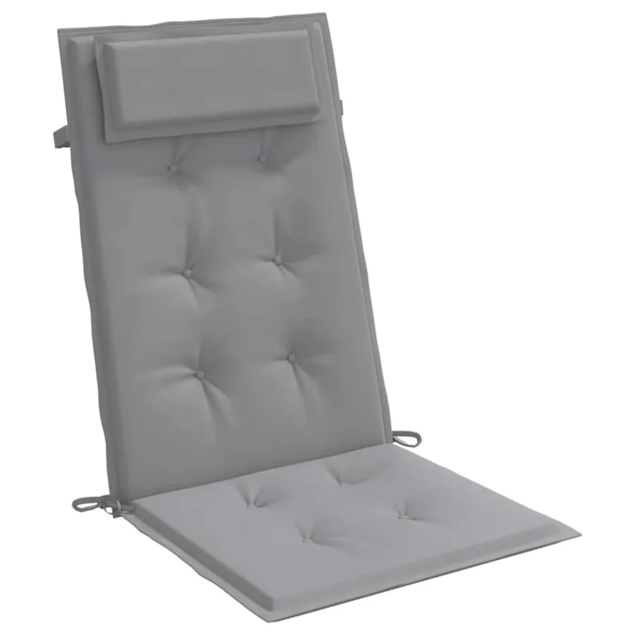 Coussins de chaise à dossier haut lot de 2 gris tissu oxford - 5