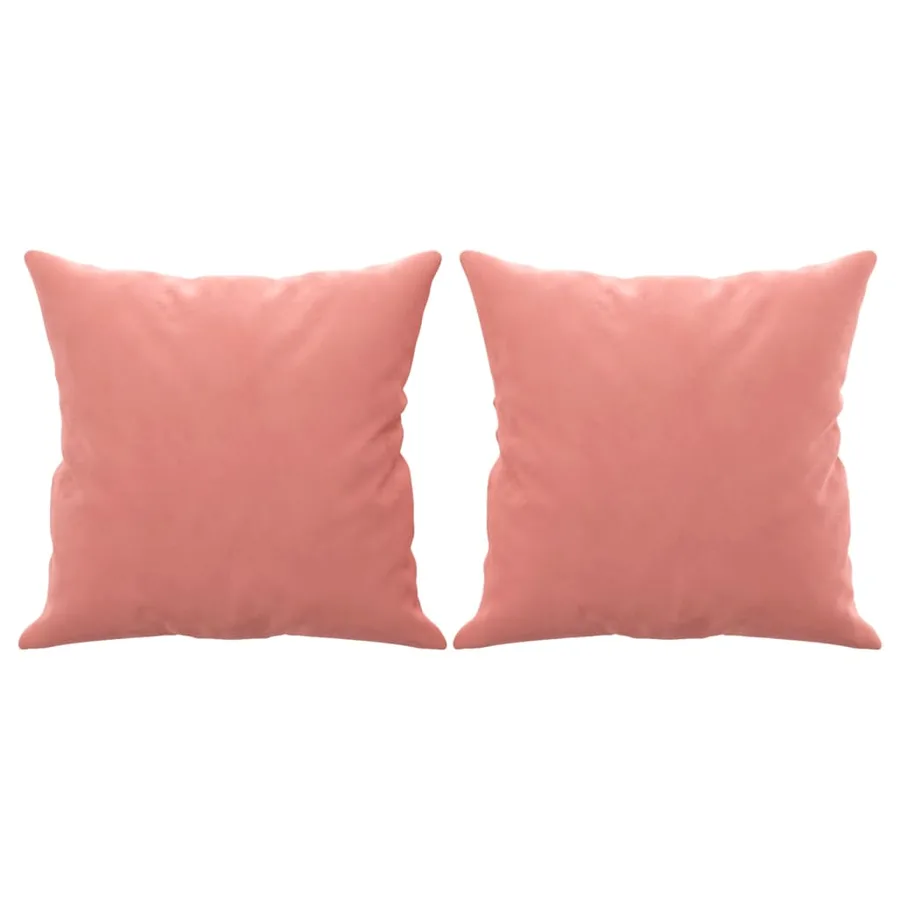 Coussins décoratifs lot de 2 Rose 40x40 cm Velours - 2