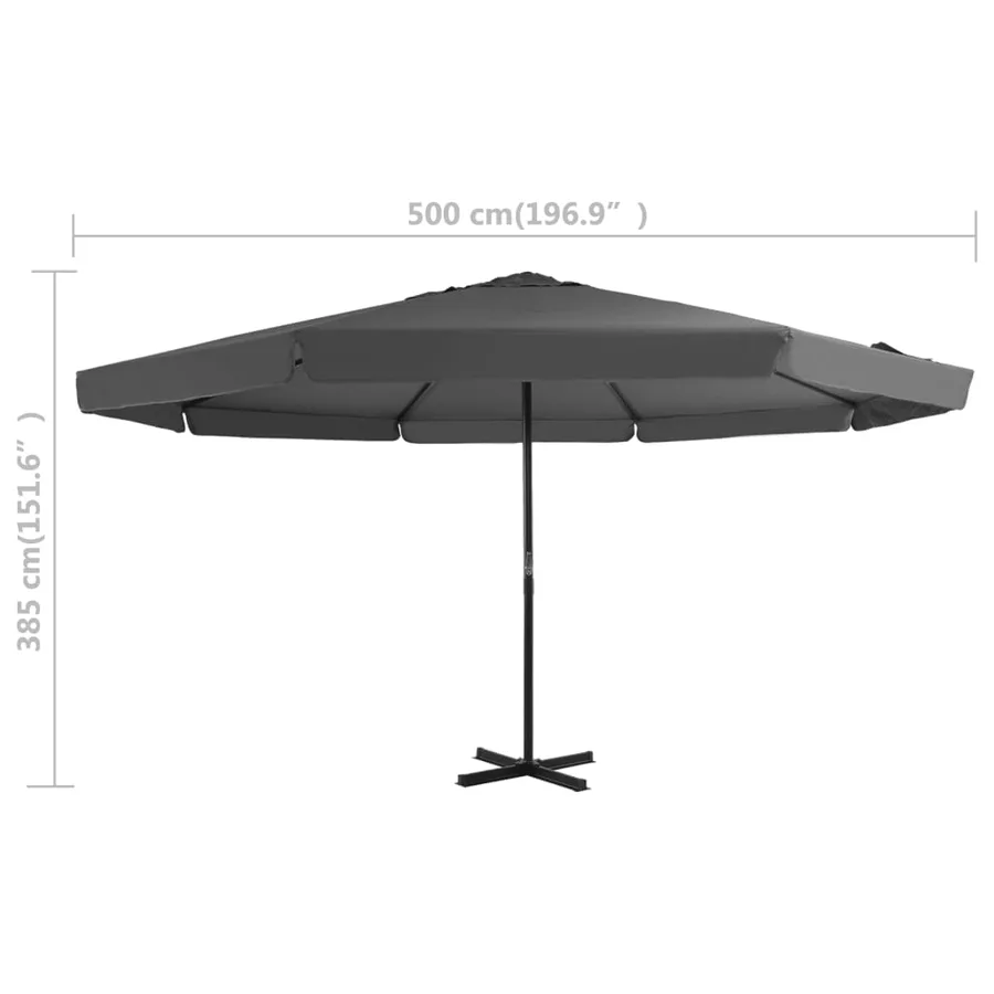 Parasol de jardin avec base portable anthracite - 12