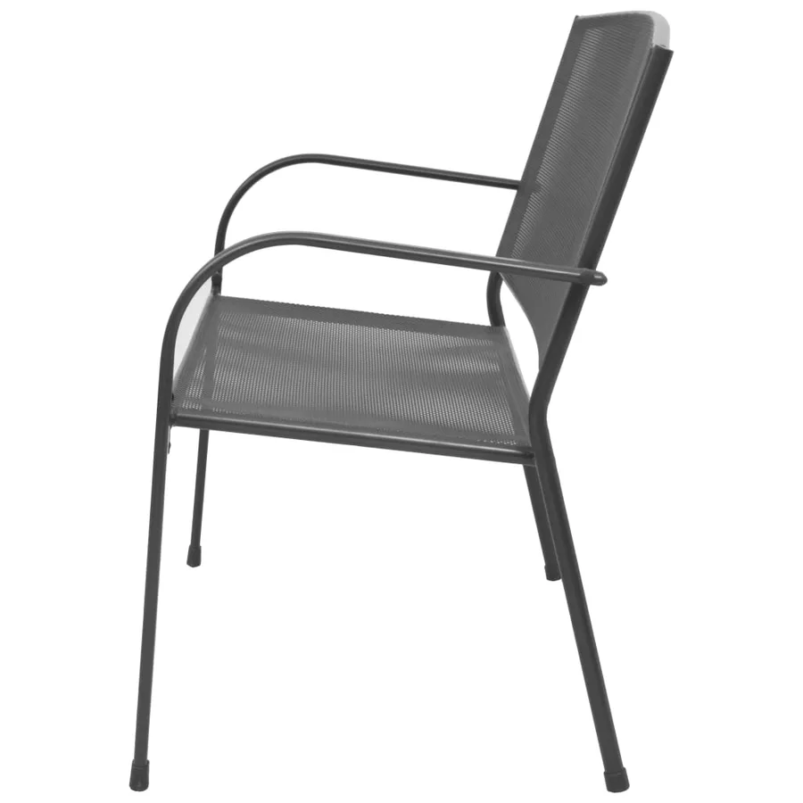 Banc de jardin 108 cm acier et maille anthracite - 3