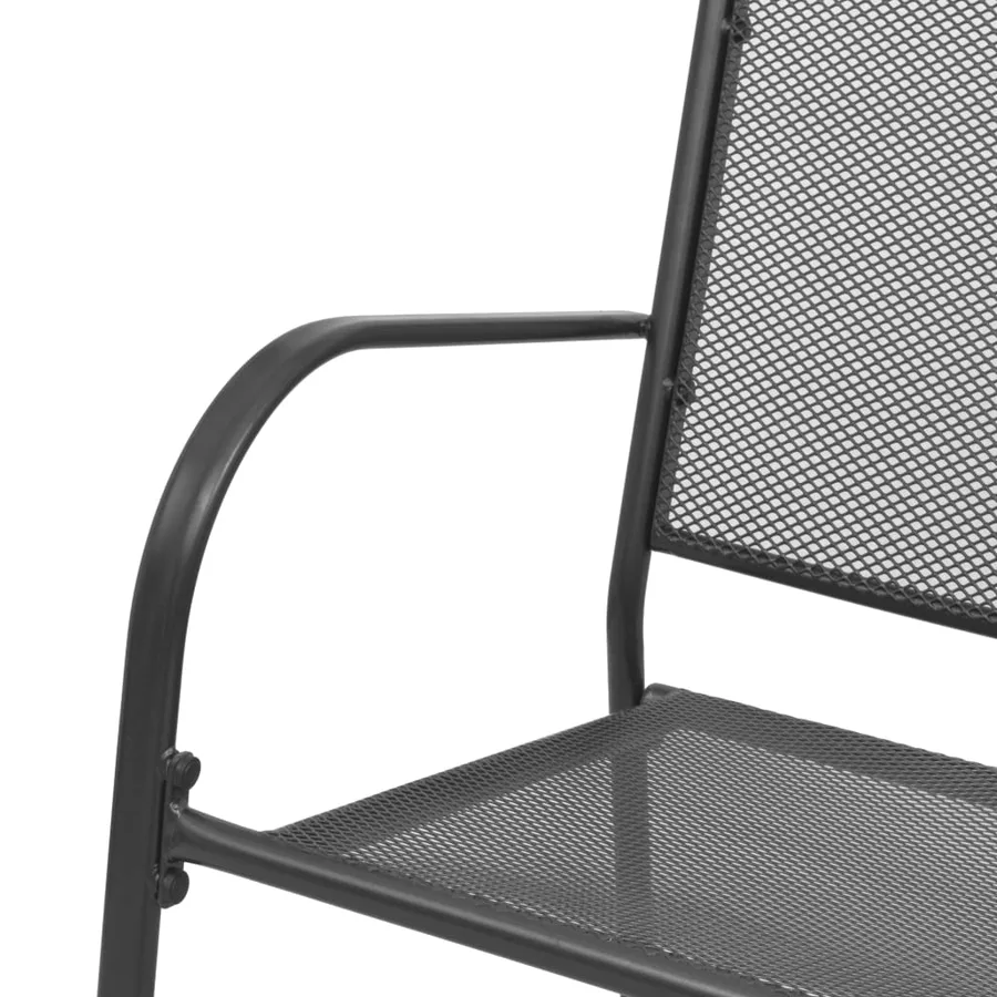 Banc de jardin 108 cm acier et maille anthracite - 5