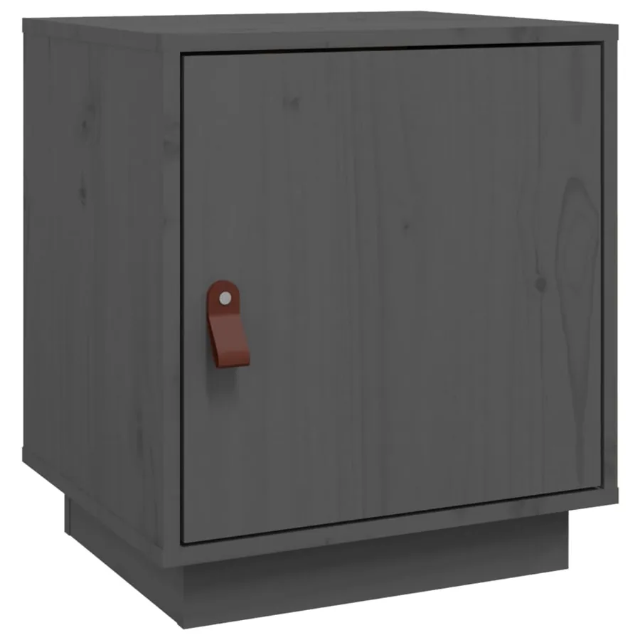 Table de chevet Gris 40x34x45 cm Bois de pin massif - 2