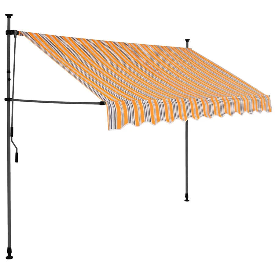Auvent manuel rétractable avec LED 300 cm Jaune et bleu - 2