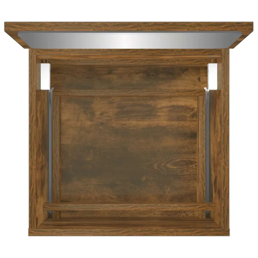 Armoire de bain avec miroir Chêne fumé Bois d'ingénierie - 8