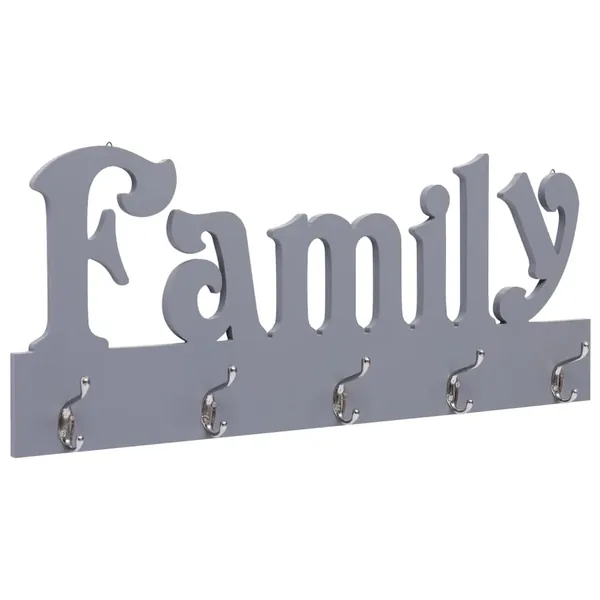 Porte-manteau mural FAMILY Gris 74x29,5 cm