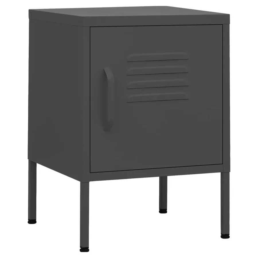 Table de chevet Anthracite 35x35x51 cm Acier - 2