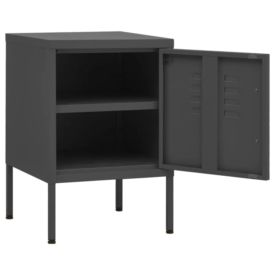 Table de chevet Anthracite 35x35x51 cm Acier - 4