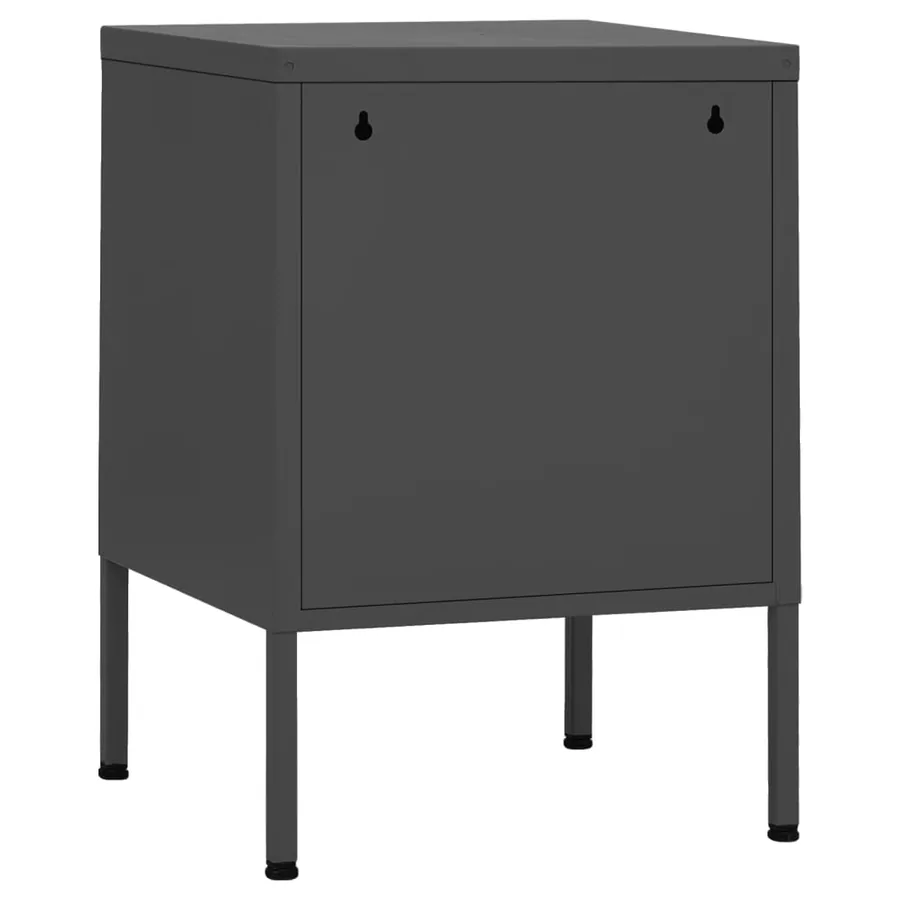 Table de chevet Anthracite 35x35x51 cm Acier - 5