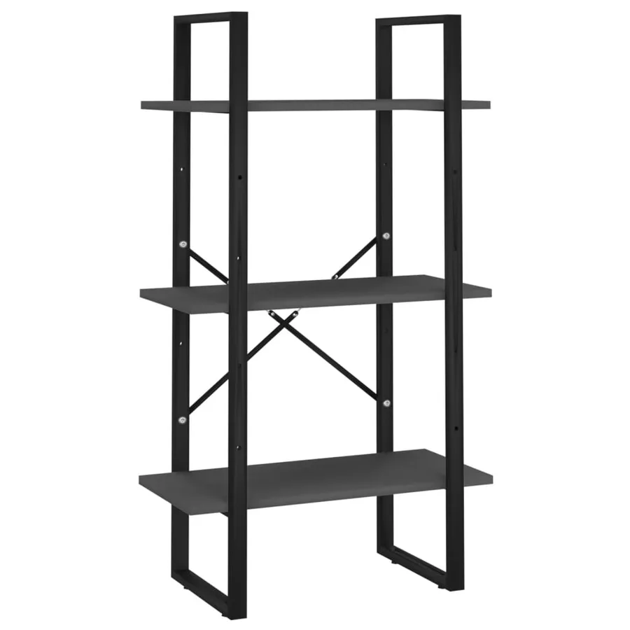 Étagère de rangement gris 60x30x105 cm bois d'ingénierie - 2