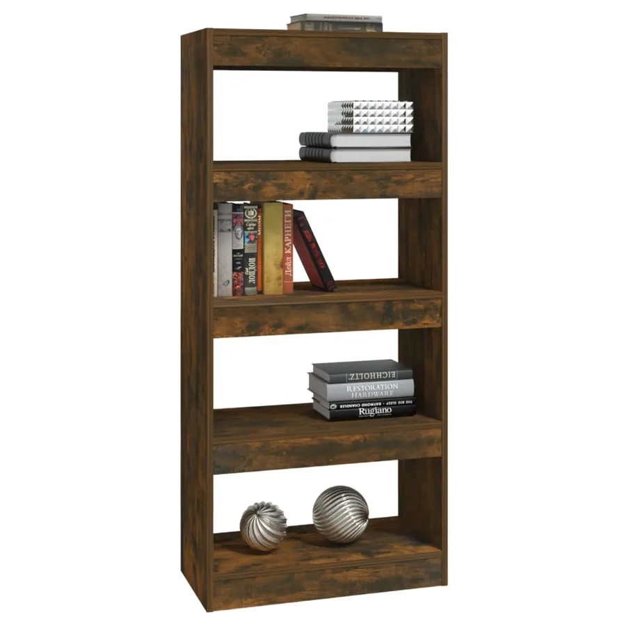 Bibliothèque/Cloison Chêne fumé 60x30x135 cm Bois d'ingénierie - 3