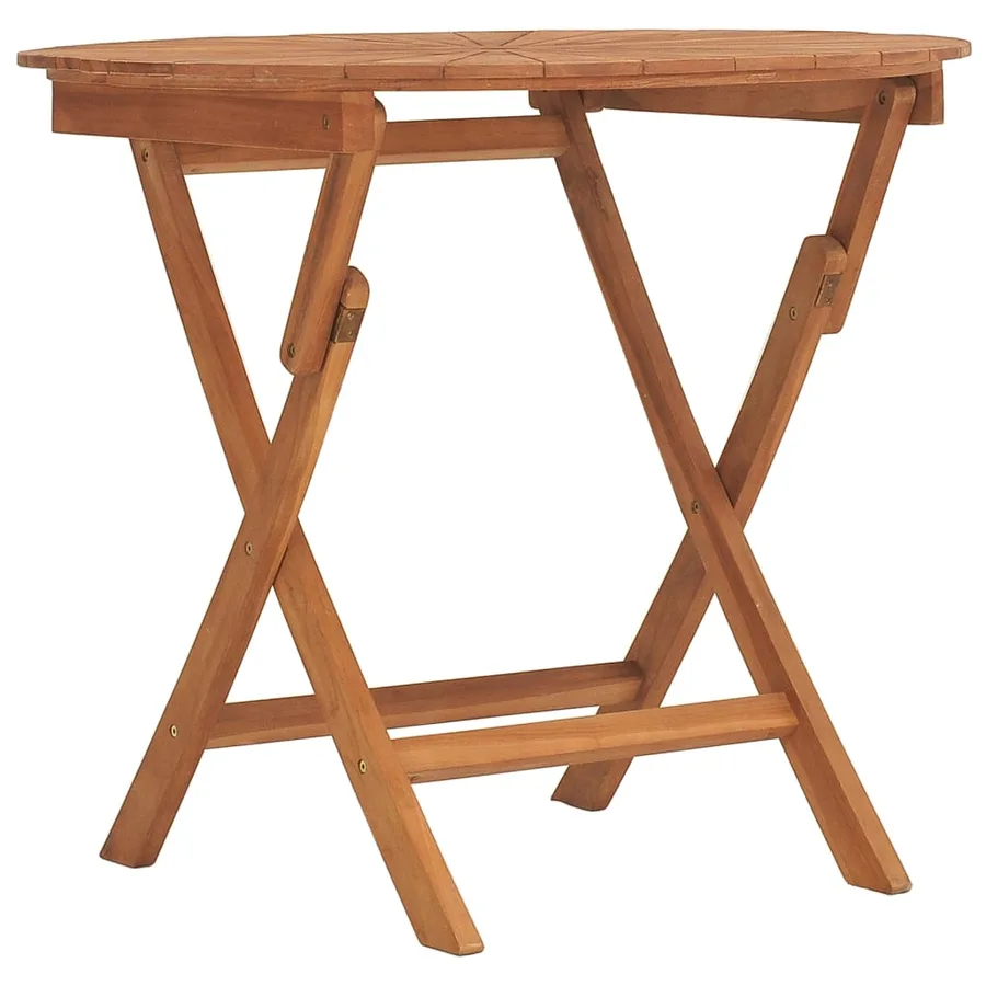 Table pliable de jardin Ø 85x75 cm bois massif de teck - 2