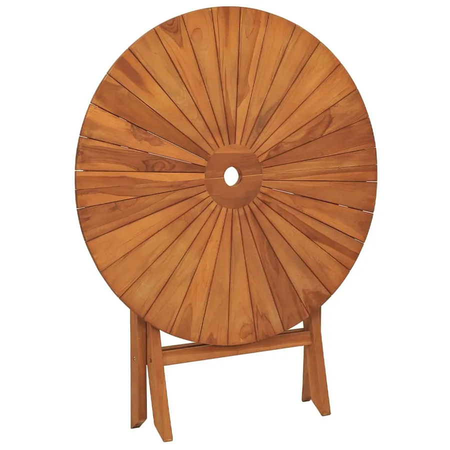 Table pliable de jardin Ø 85x75 cm bois massif de teck - 5