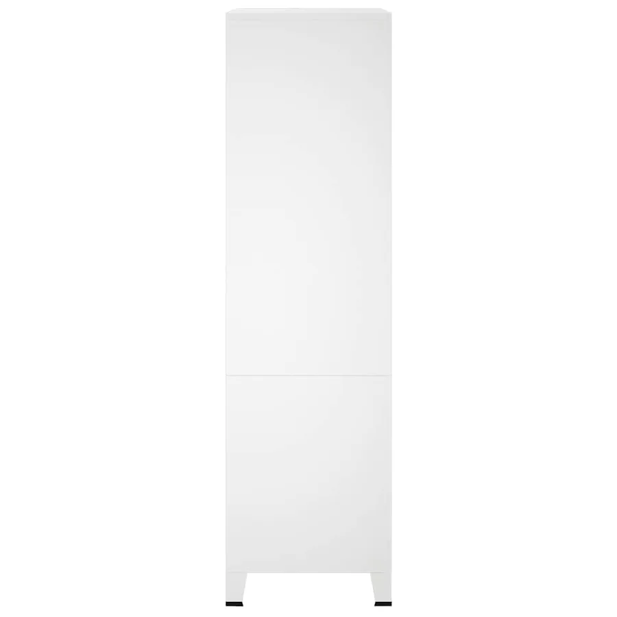 Garde-robe Blanc 90x50x180 cm Métal - 5