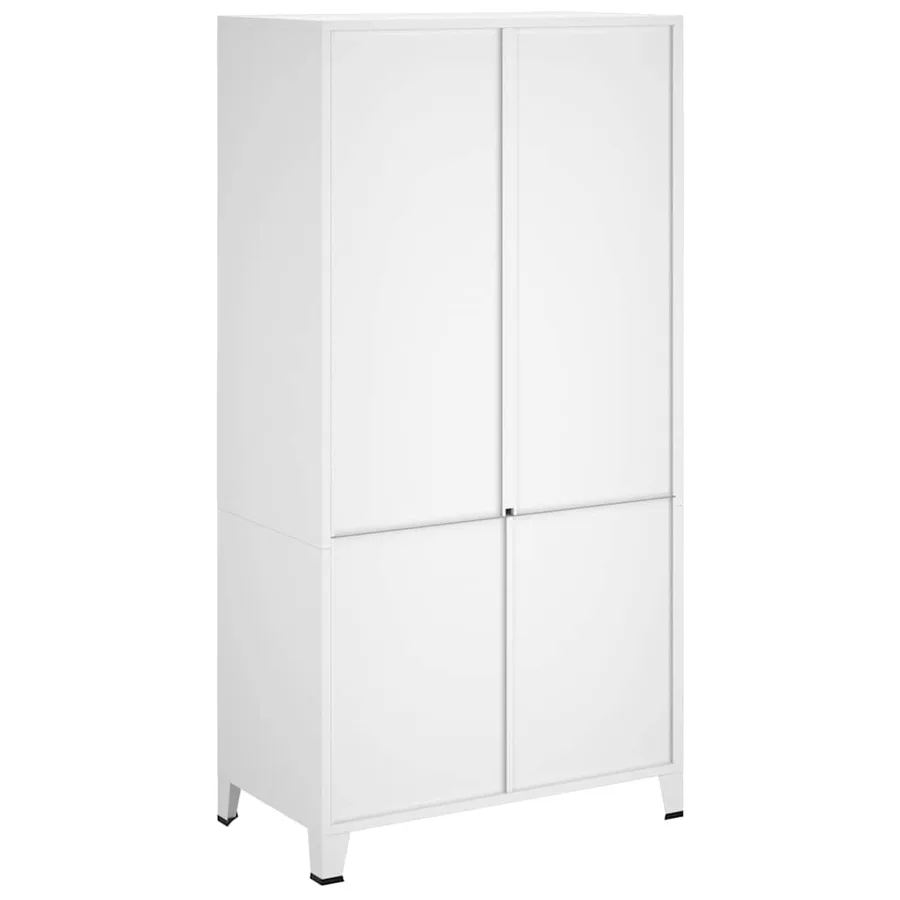 Garde-robe Blanc 90x50x180 cm Métal - 6