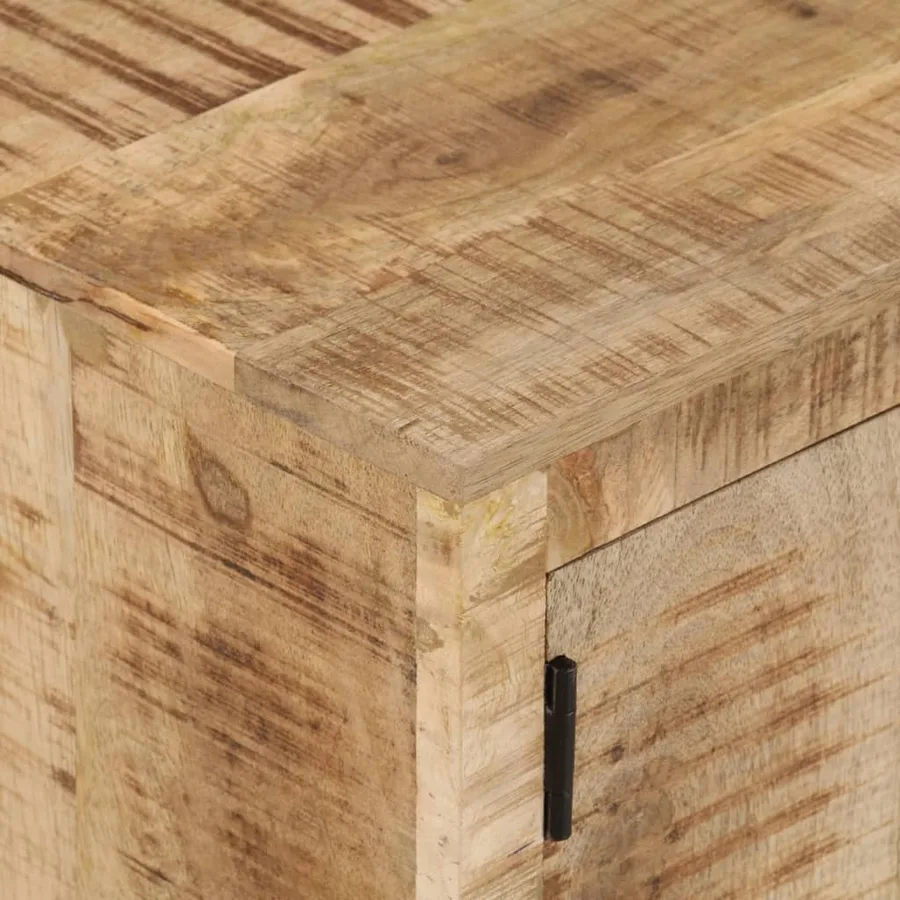 Meuble TV avec roues 110x30x37 cm Bois de manguier brut - 6