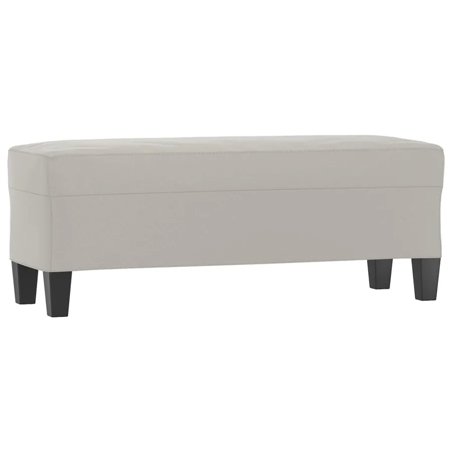 Banc Gris clair 100x35x41 cm Tissu microfibre - 2