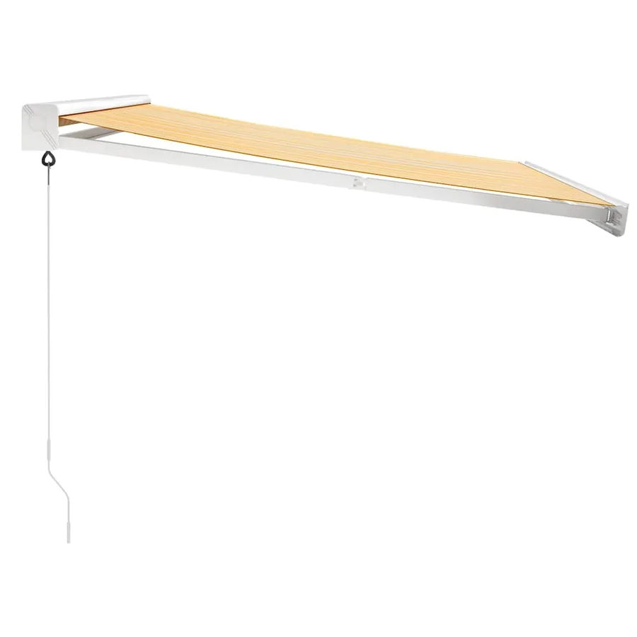 Auvent rétractable jaune et blanc 3x2,5 m tissu et aluminium - 6