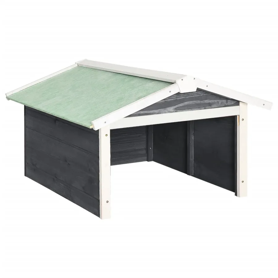 Garage de tondeuse à gazon 72x87x50 cm Gris et blanc Sapin - 2