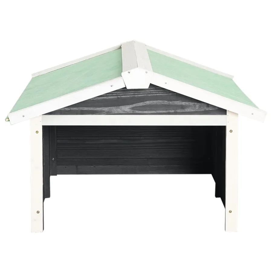 Garage de tondeuse à gazon 72x87x50 cm Gris et blanc Sapin - 4
