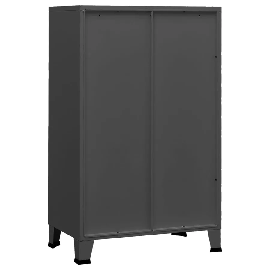 Coffre de rangement industriel Anthracite 70x40x115 cm Métal - 5