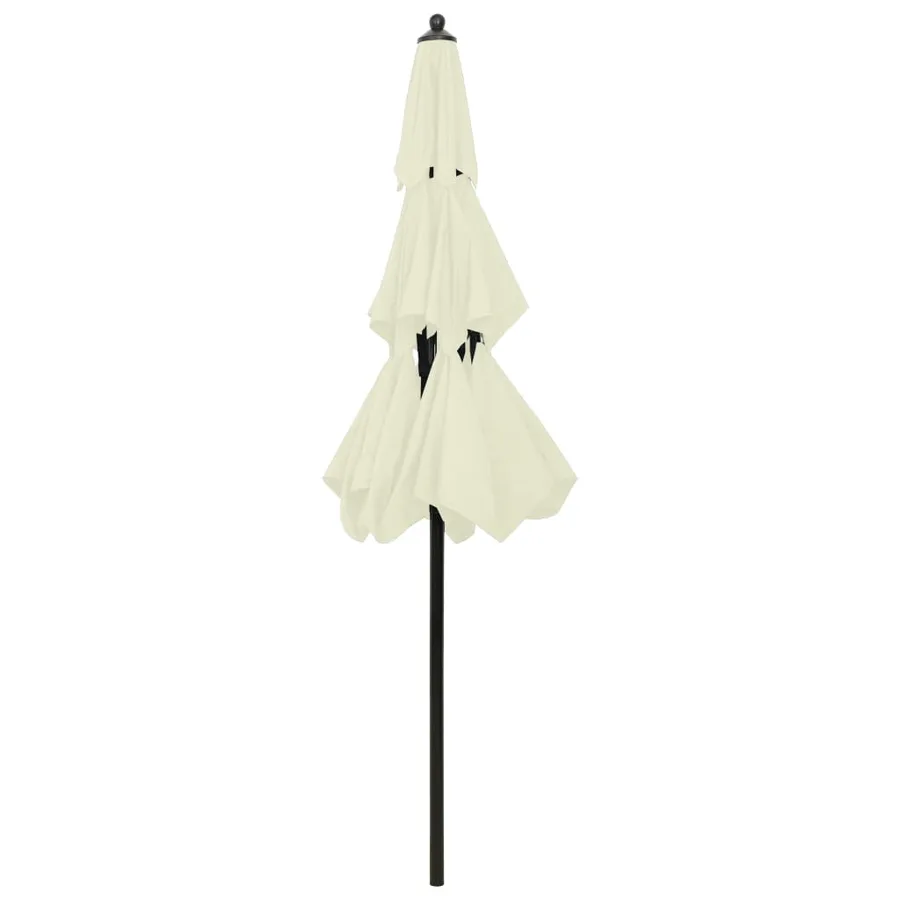 Parasol de jardin à 3 niveaux avec mât en aluminium sable 2,5 m - 4