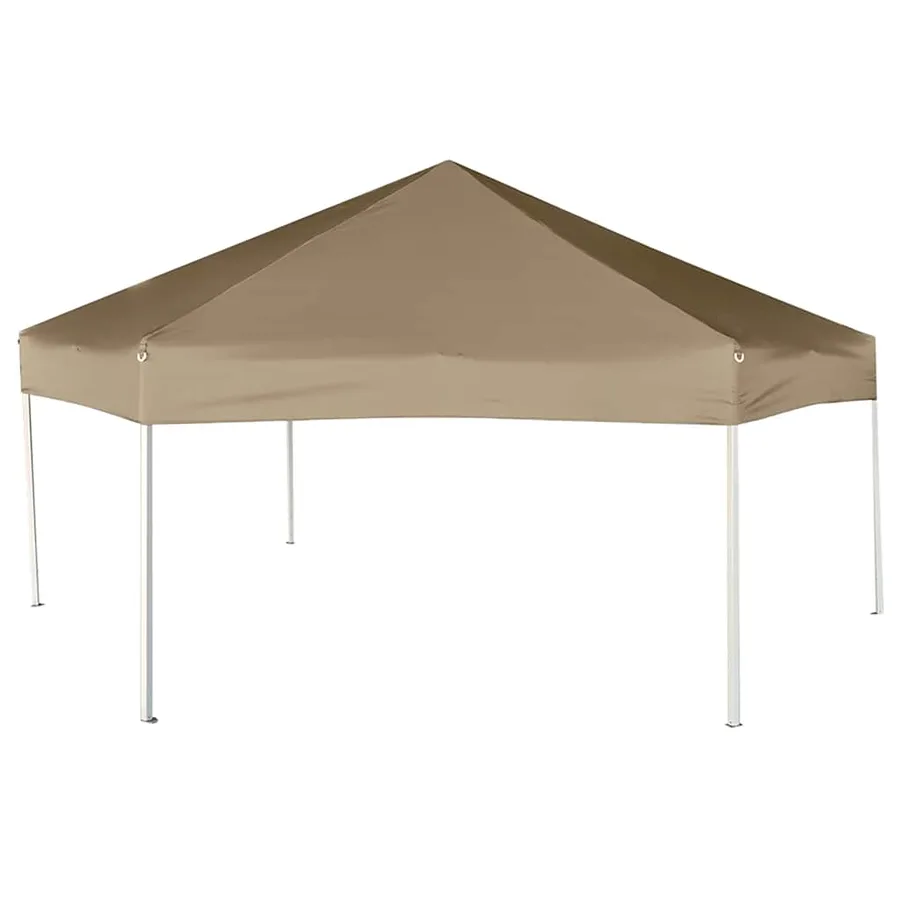 Chapiteau hexagonal et parois latérales 3,6x3,1 m taupe 220g/m² - 4
