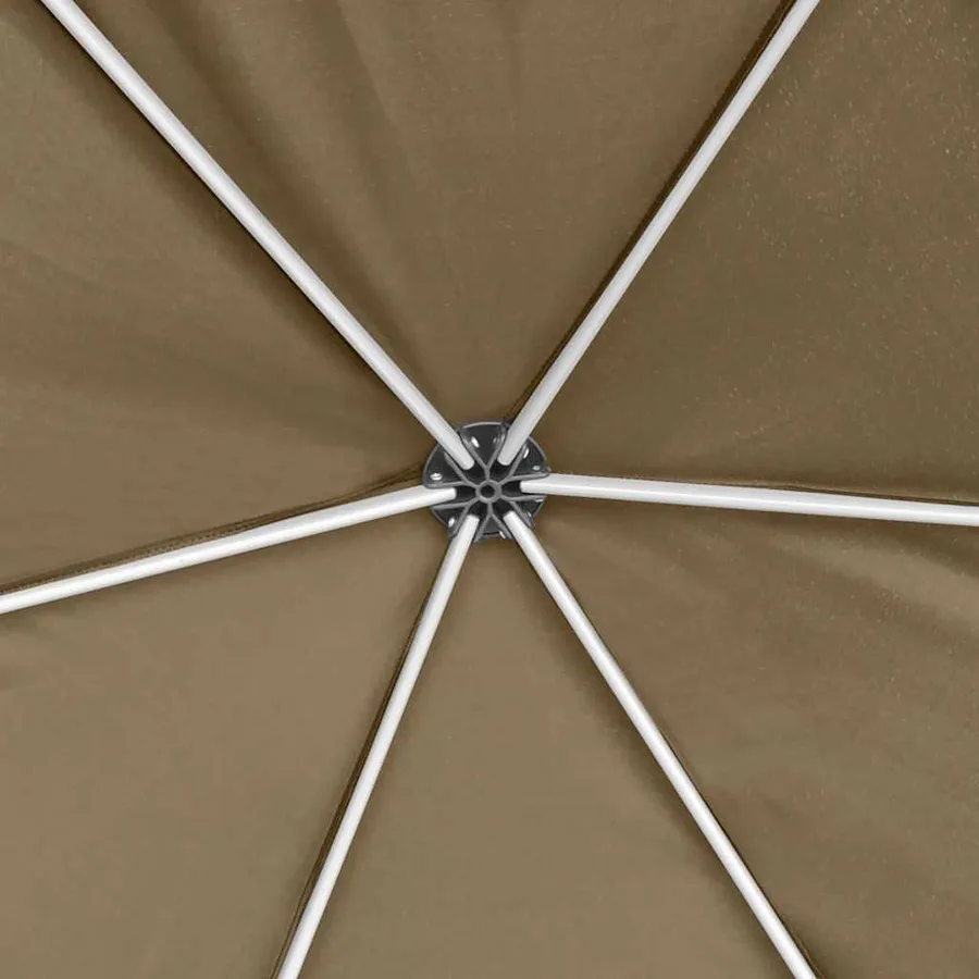 Chapiteau hexagonal et parois latérales 3,6x3,1 m taupe 220g/m² - 7