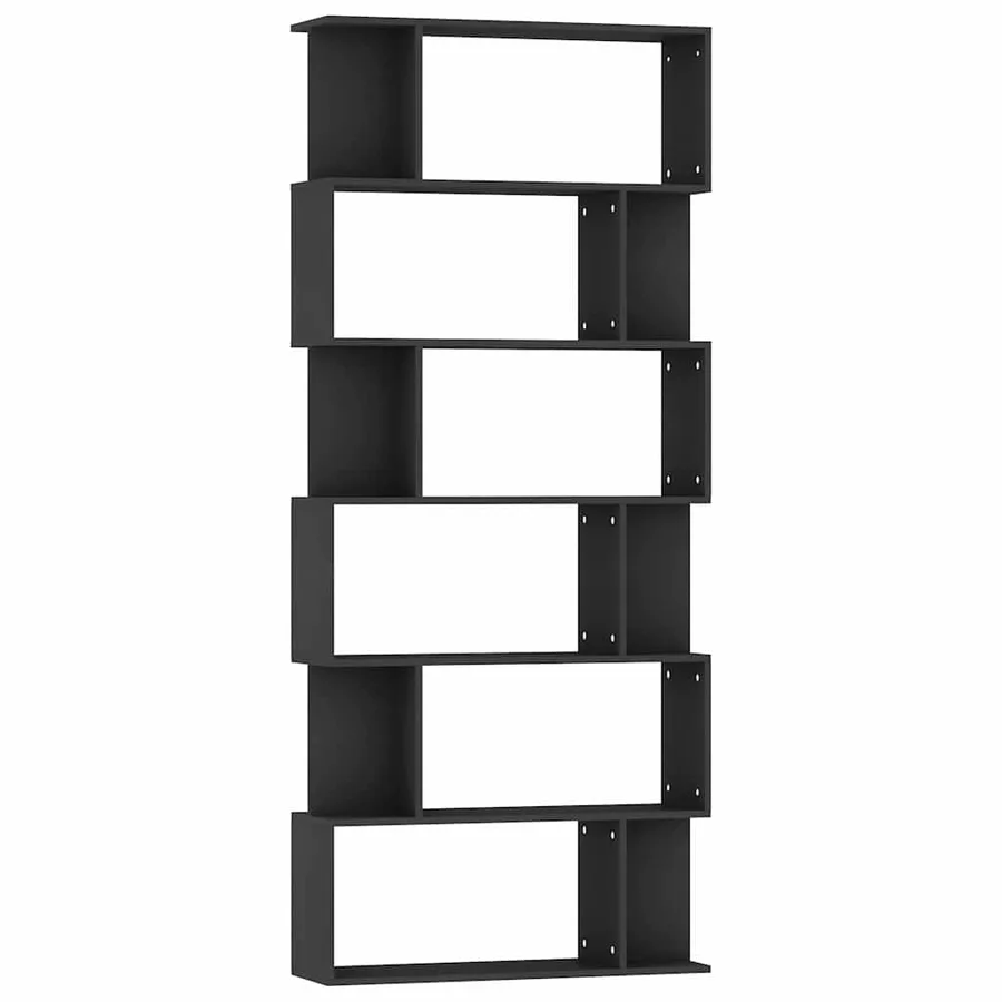 Bibliothèque/Séparateur de pièce Noir Bois d'ingénierie - 2
