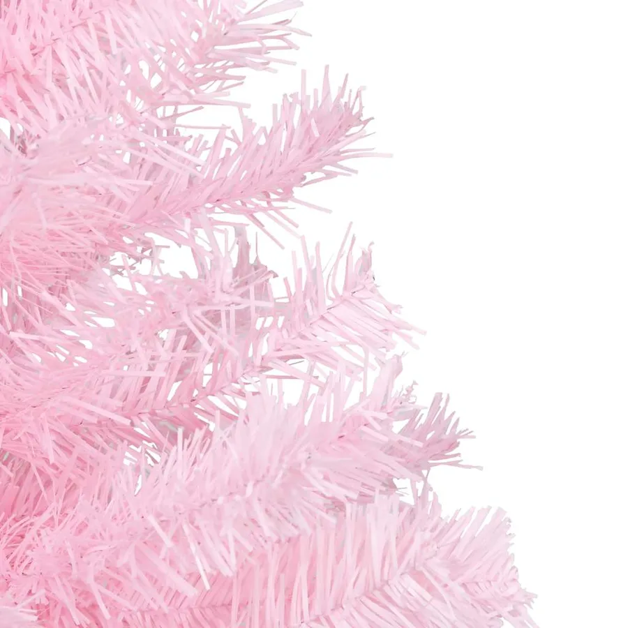 Arbre de Noël artificiel pré-éclairé et boules rose 150 cm PVC - 13