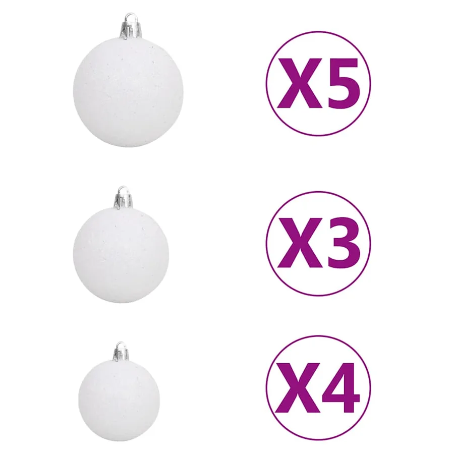 Arbre de Noël artificiel pré-éclairé et boules rose 150 cm PVC - 6