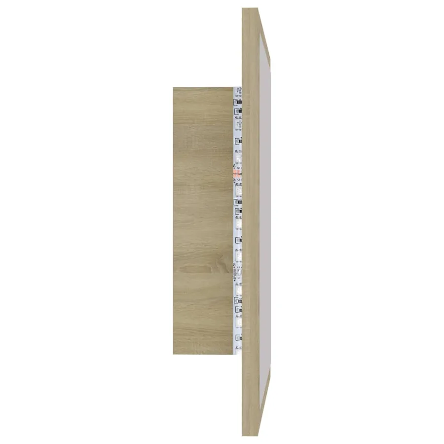 Miroir LED de salle de bain Chêne sonoma 40x8,5x37 cm Acrylique - 9