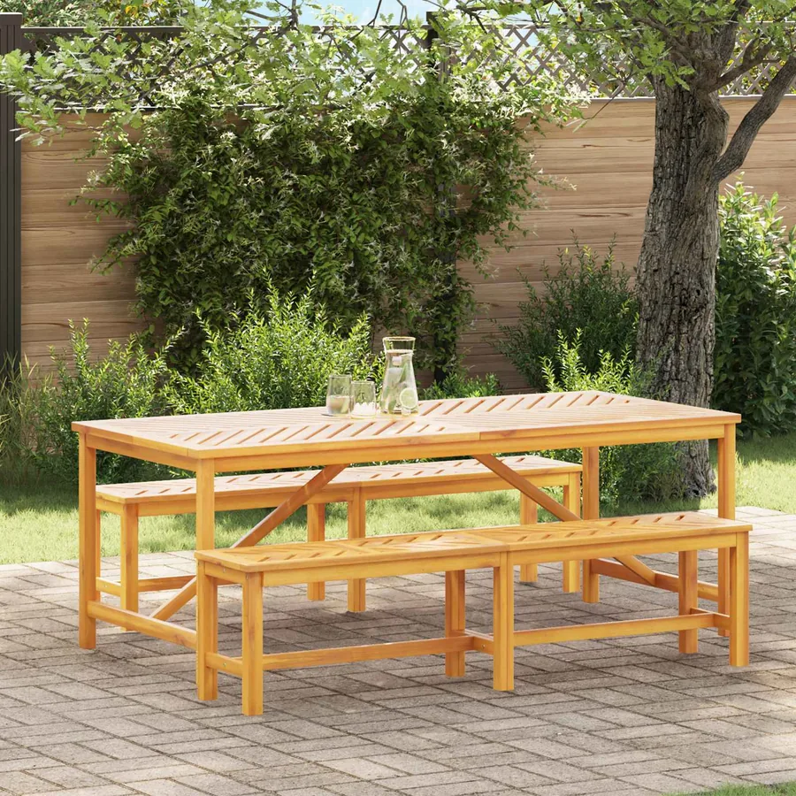 Ensemble de salle à manger pour jardin 3 pc Marron