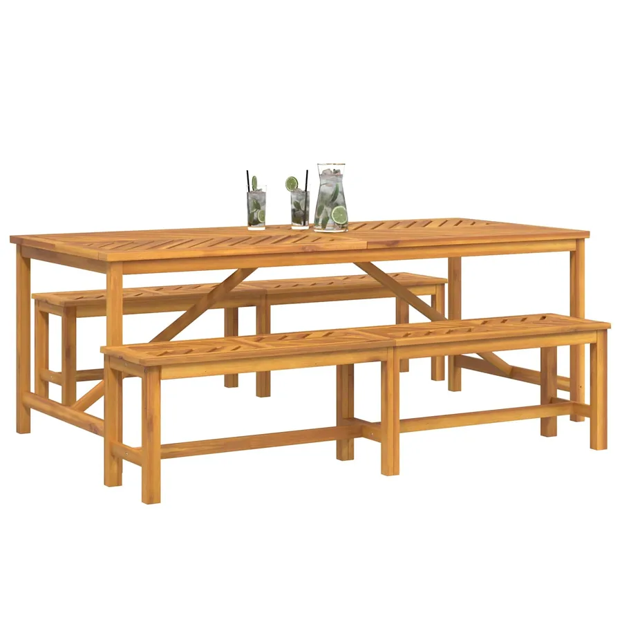 Ensemble de salle à manger pour jardin 3 pc Marron - 3