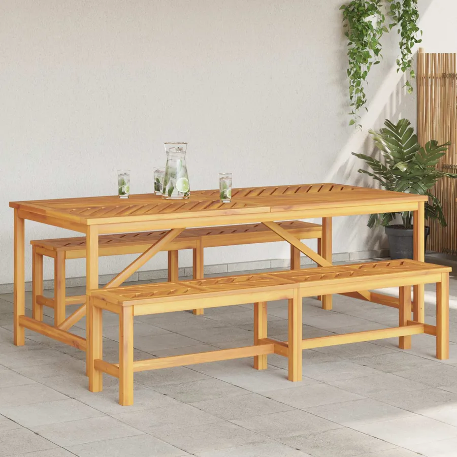 Ensemble de salle à manger pour jardin 3 pc Marron - 4