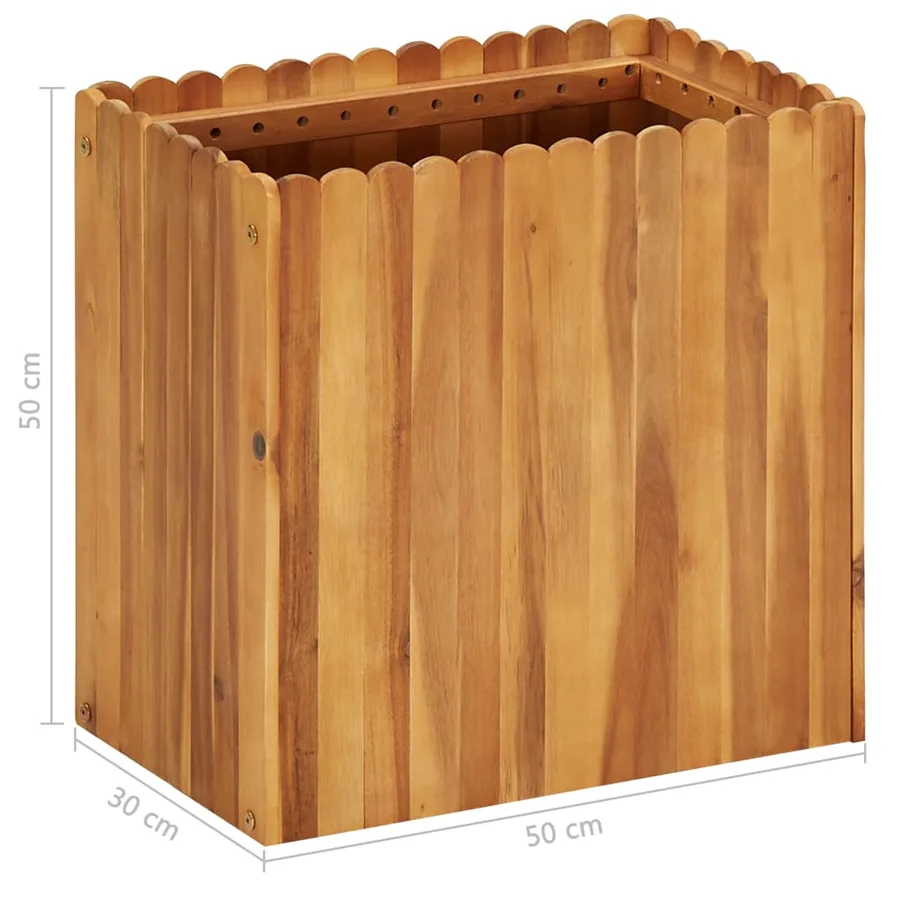 Lit surélevé de jardin 50x30x50 cm Bois massif d'acacia - 5