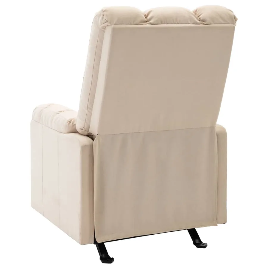 Fauteuil de massage inclinable Crème Tissu - 3
