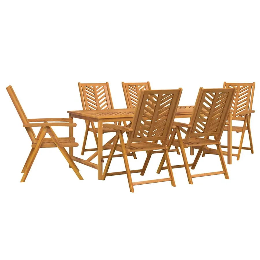 Ensemble de salle à manger pour jardin 7 pc Marron - 2