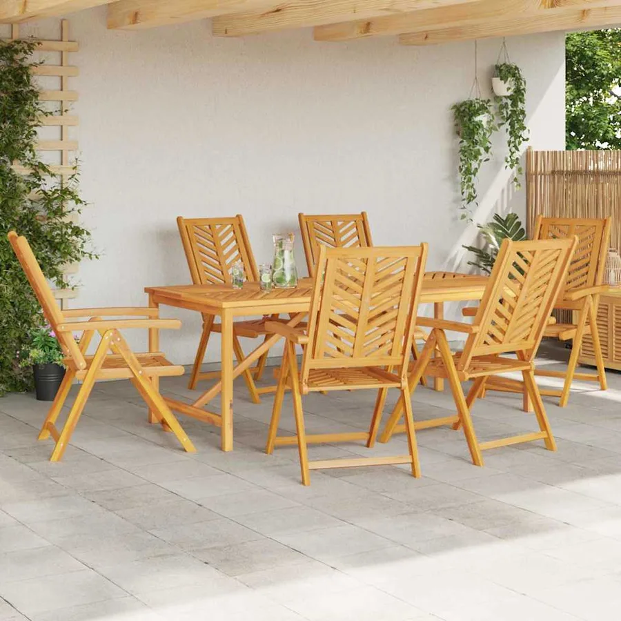 Ensemble de salle à manger pour jardin 7 pc Marron - 4