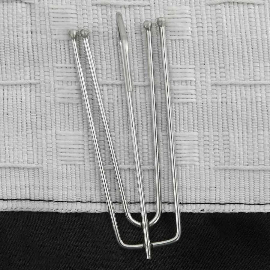 Rideaux occultants aspect lin avec crochets 2pcs Noir 140x225cm - 3