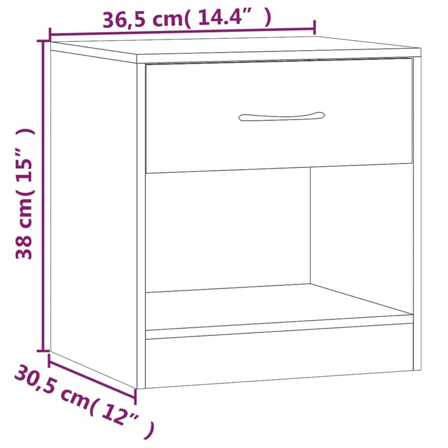 Tables de chevet 2 pcs avec tiroir Chêne fumé - 12