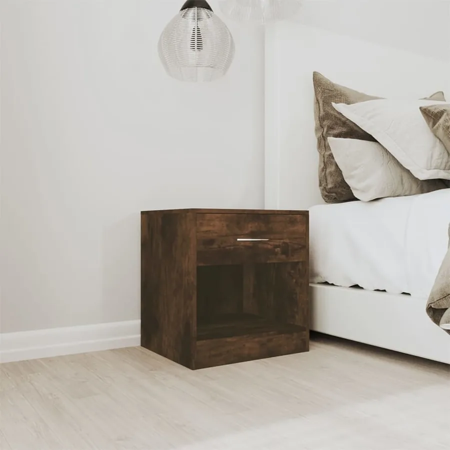 Tables de chevet 2 pcs avec tiroir Chêne fumé - 3