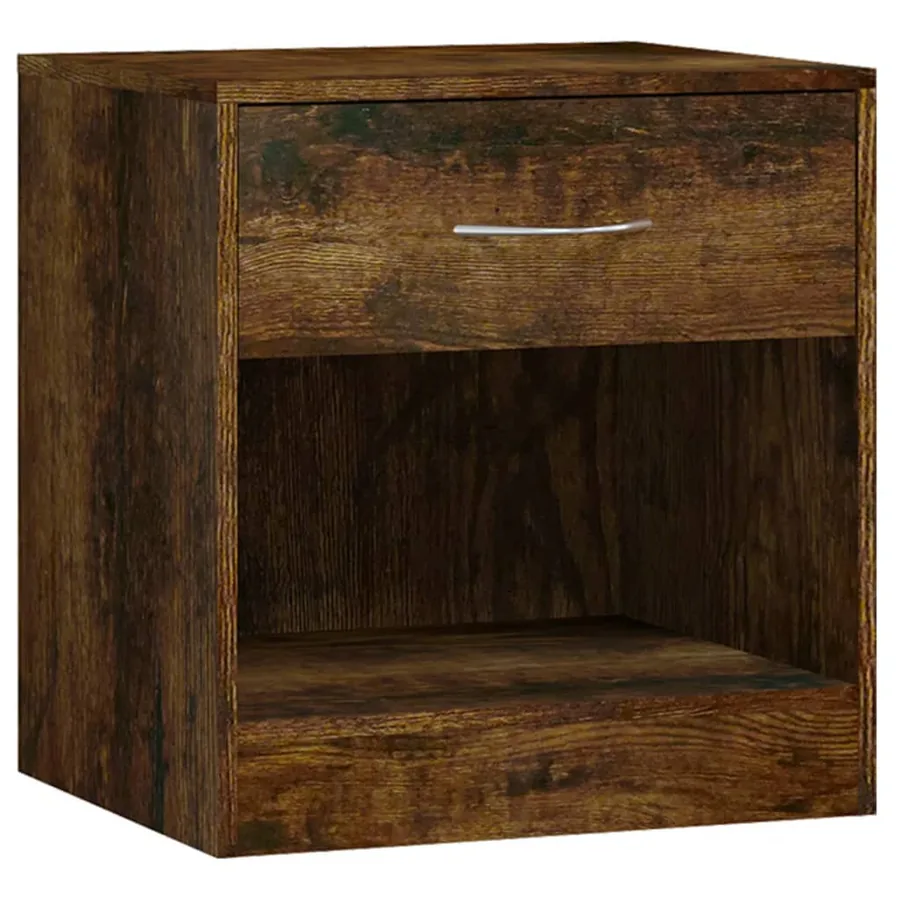 Tables de chevet 2 pcs avec tiroir Chêne fumé - 6