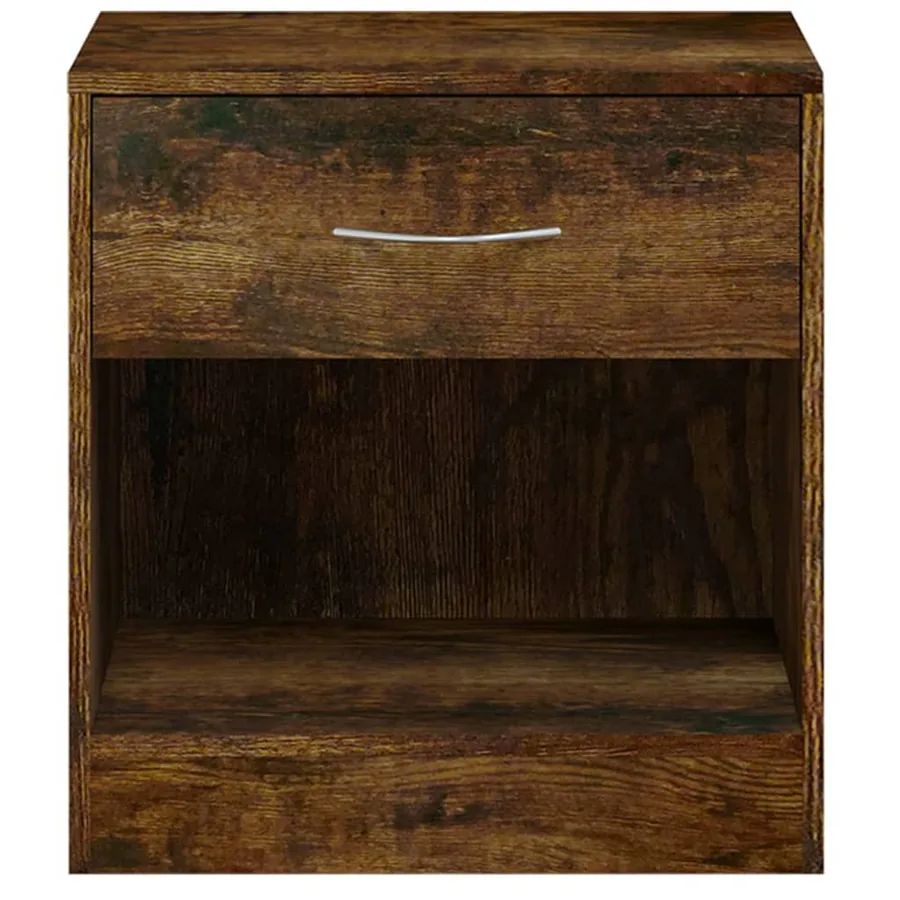 Tables de chevet 2 pcs avec tiroir Chêne fumé - 8
