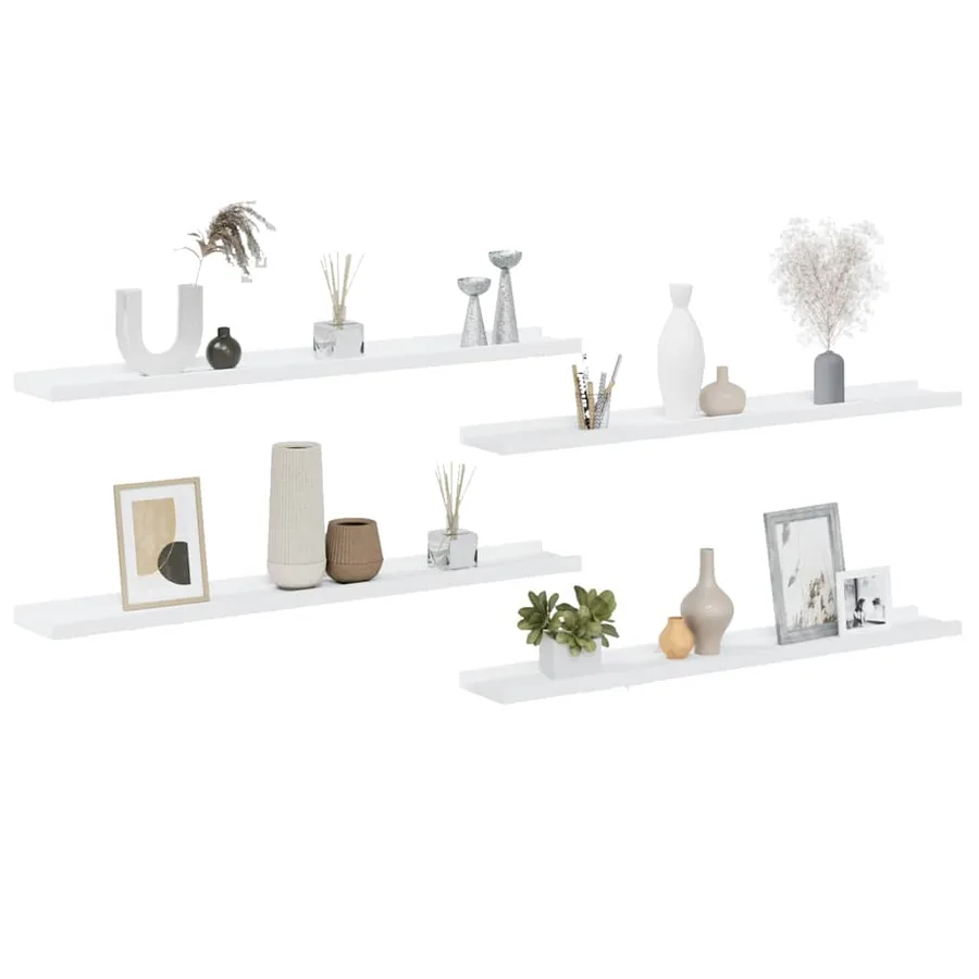 Étagères murales 4 pcs Blanc 80x9x3 cm - 4